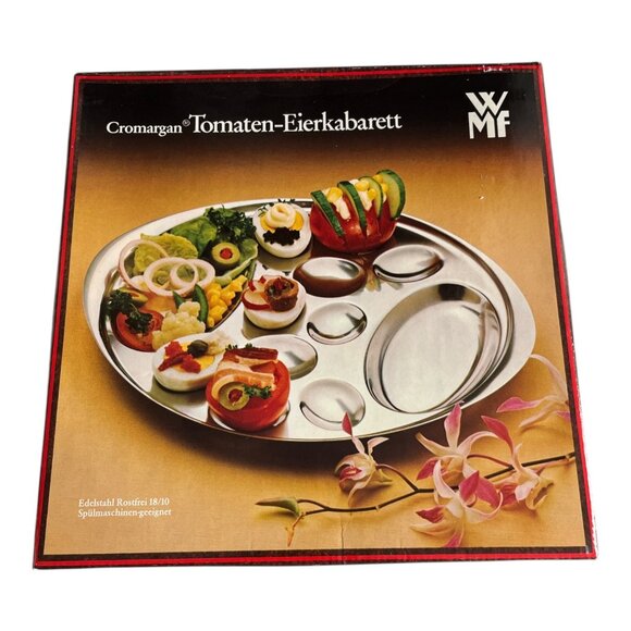 WMF Cromargan Stainless Steel Tomaten-Eierkabarett Egg Serving Platter – Made in - Picture 1 of 5